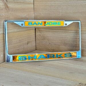 San Jose Sharks Chrome Metal License Plate Frame with a Laser-Cut Acrylic Insert